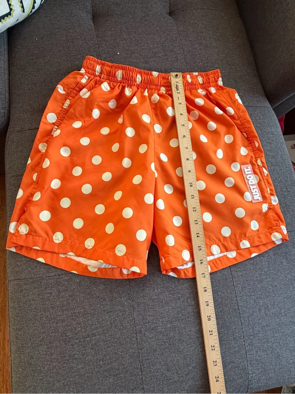 Nike Orange with White Polka Dot Mens Shorts